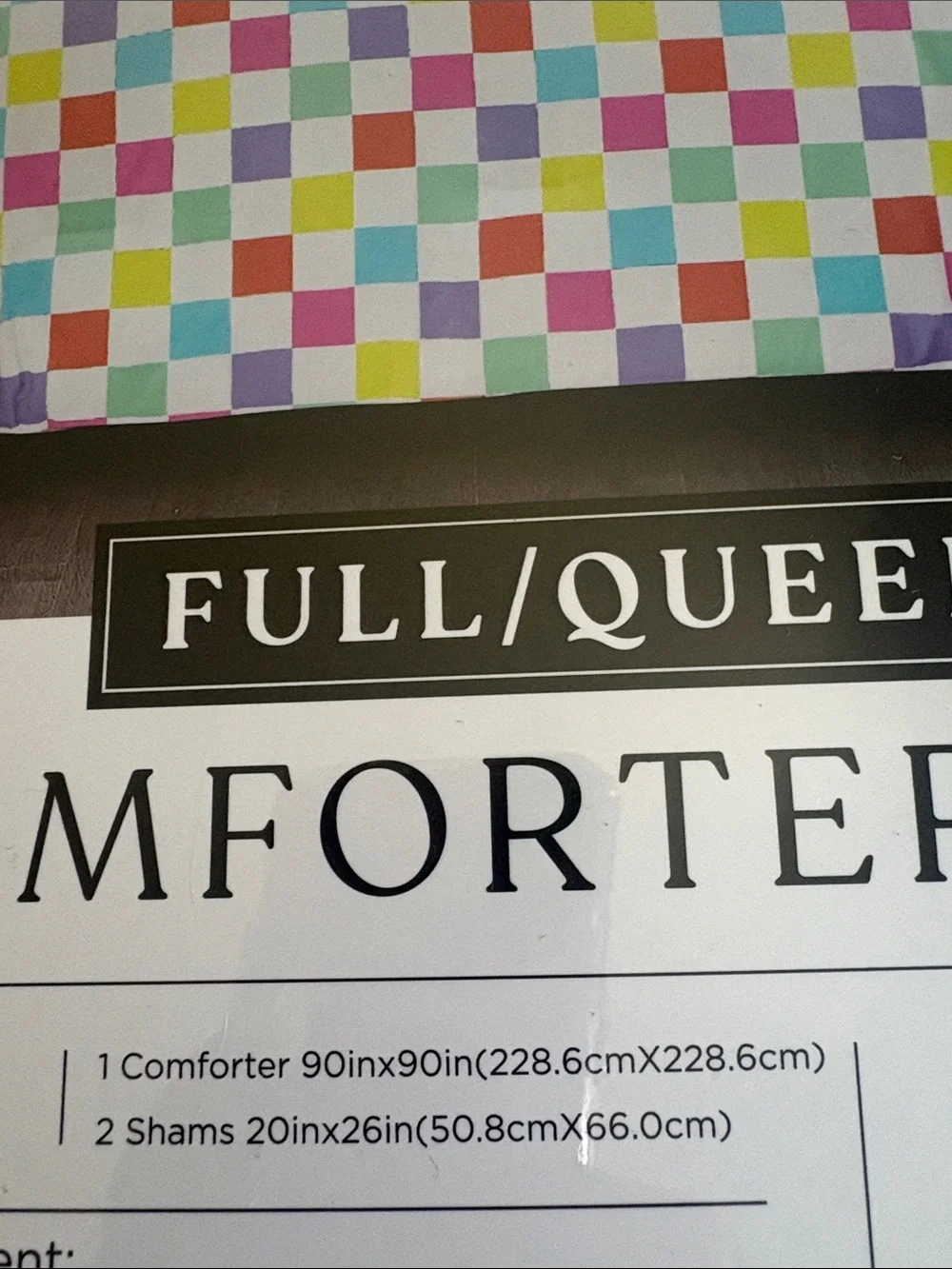 Darsee & David's Full/Queen Multicolor Check Comforter Set